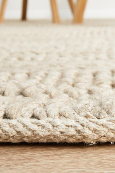 Ulla Scandi Natural Flatweave Felted Wool Rug